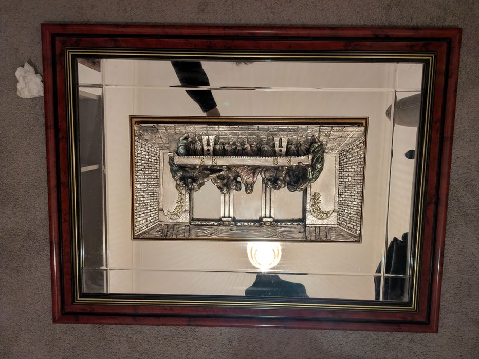 Quadro/ espelho banhado em prata