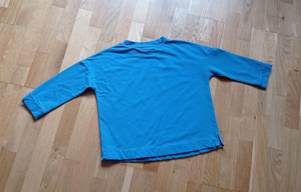 White Stuff niebieska bluza oversize rękaw 3/4 r.40