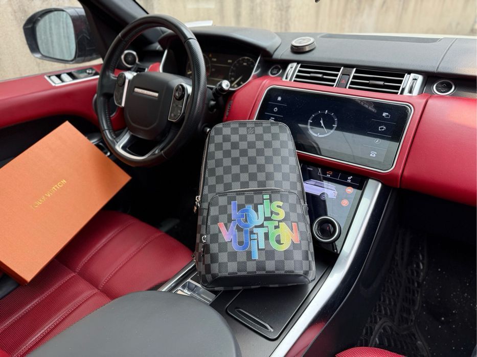 Слинг LOUIS VUITTON avenue сумка бананка мужская графитовая черная