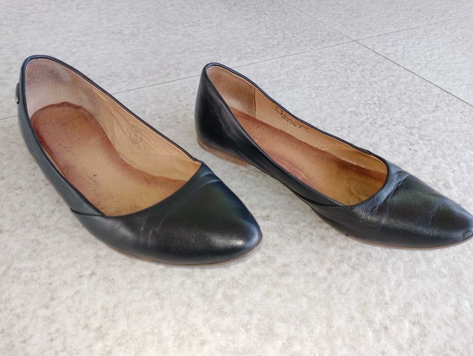 Polskie ze skóry naturalnej - Maciejka. Stan dobry.