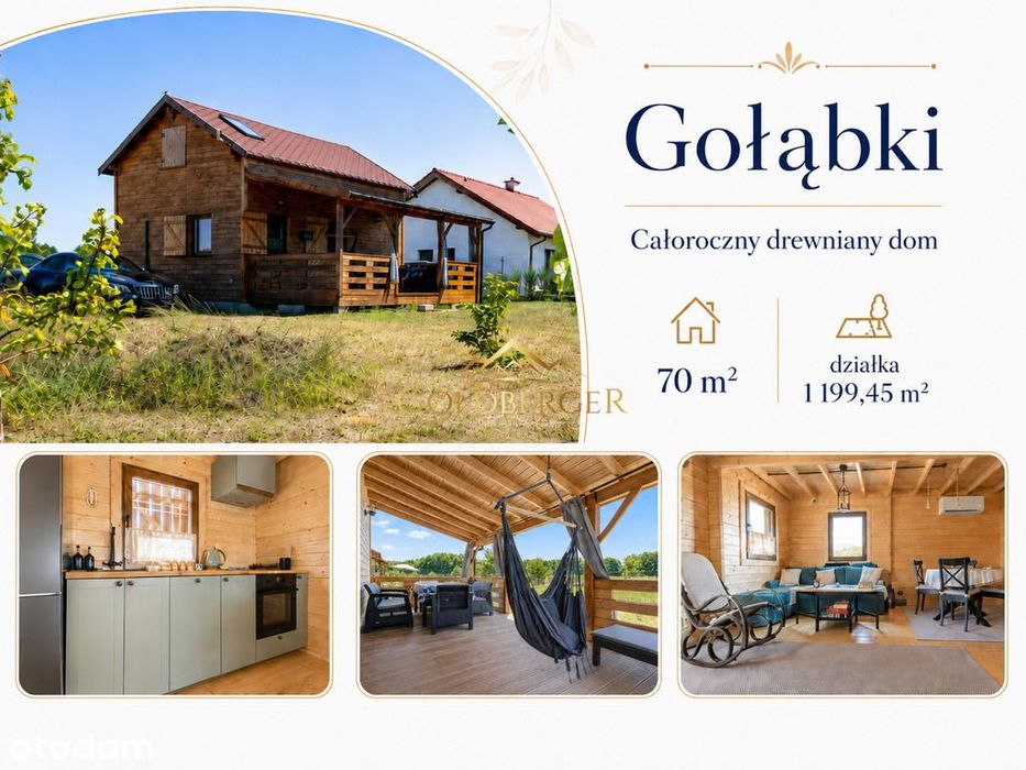 Drewniany dom całoroczny | 74 m² | Działka 1 199 m