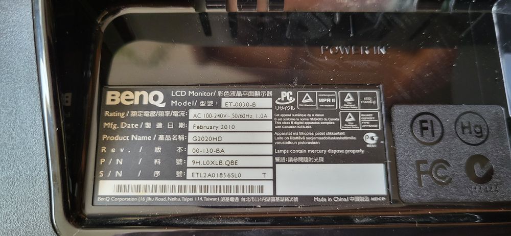 Monitor 20 cali Benq