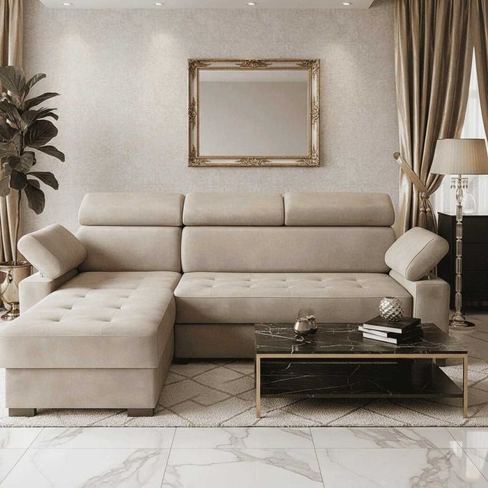 Narożnik Vespa Premium III Funkcja spania Regulacja Zagłówki