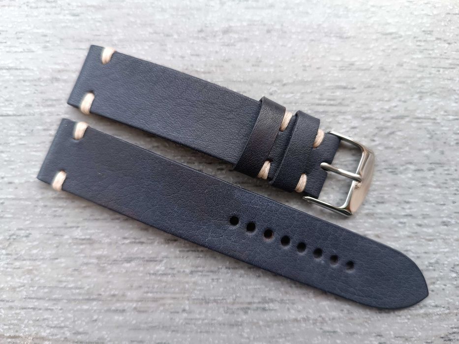 Skórzany pasek zegarka 18 mm szerokości kolor ciemnoszary