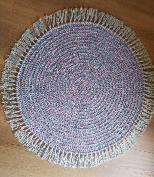 Dywan okrągły bawełna. Boho. Nowy