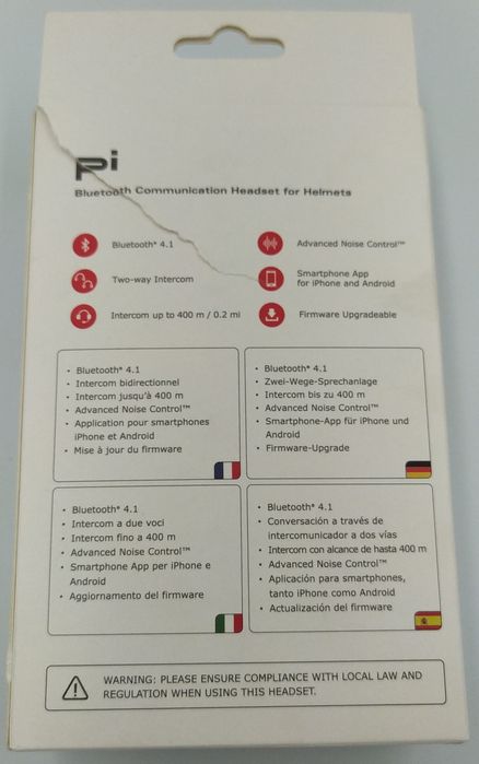 Interkom bluetooth, zestaw słuchawkowy do kasku sena pi-01