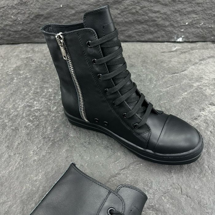 Rick Owens Ramones High Black Leather/size 41,42,43,44/Преміум якість!