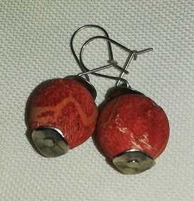 kolczyki srebrne z koralem, handmade, Nowe