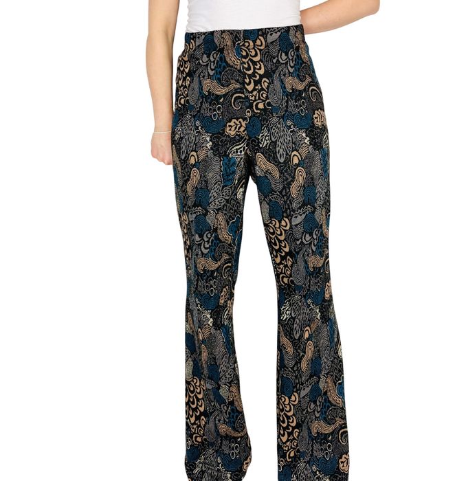 Czarno-kobaltowe spodnie w paisley XXL 44