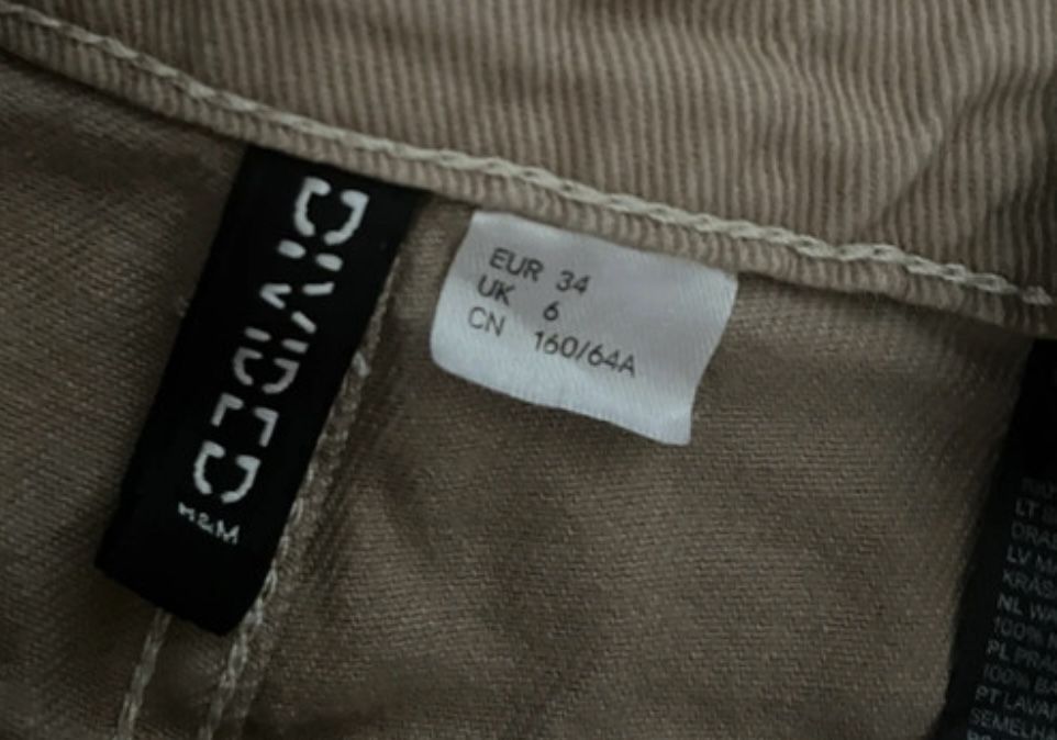 Ogrodniczki hm beżowe szelki jeansowe