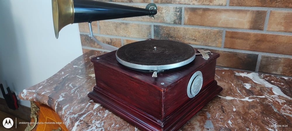 Antyk Gramofon z tubą plus płyty