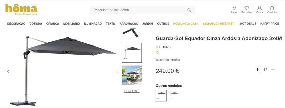 Venda de guarda-sol (4x3m) - novo