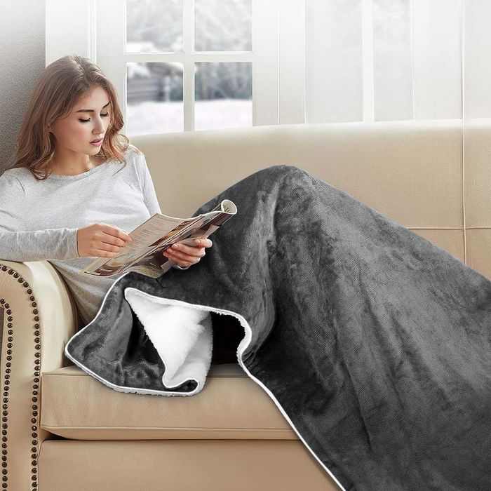 Koc elektryczny grzewczy GRIS szary 160x130 cm Nowość