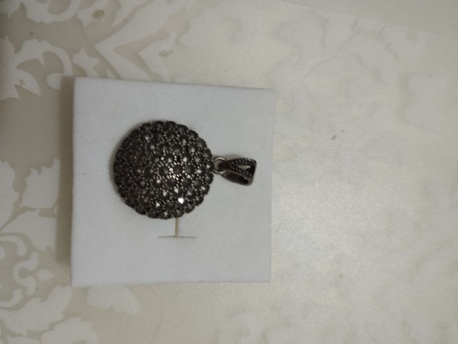 Серебряный подвес, марказиты, кулон, 925 капельное серебро