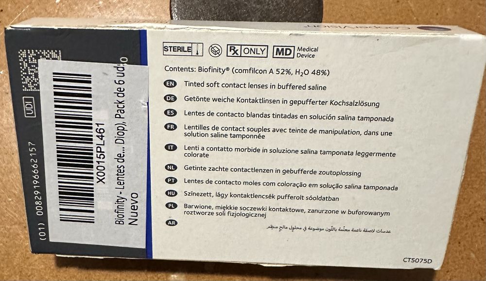 Biofinity-Lentes de Contacto Moles Mensuales, Pack 6 uds  NUEVOS