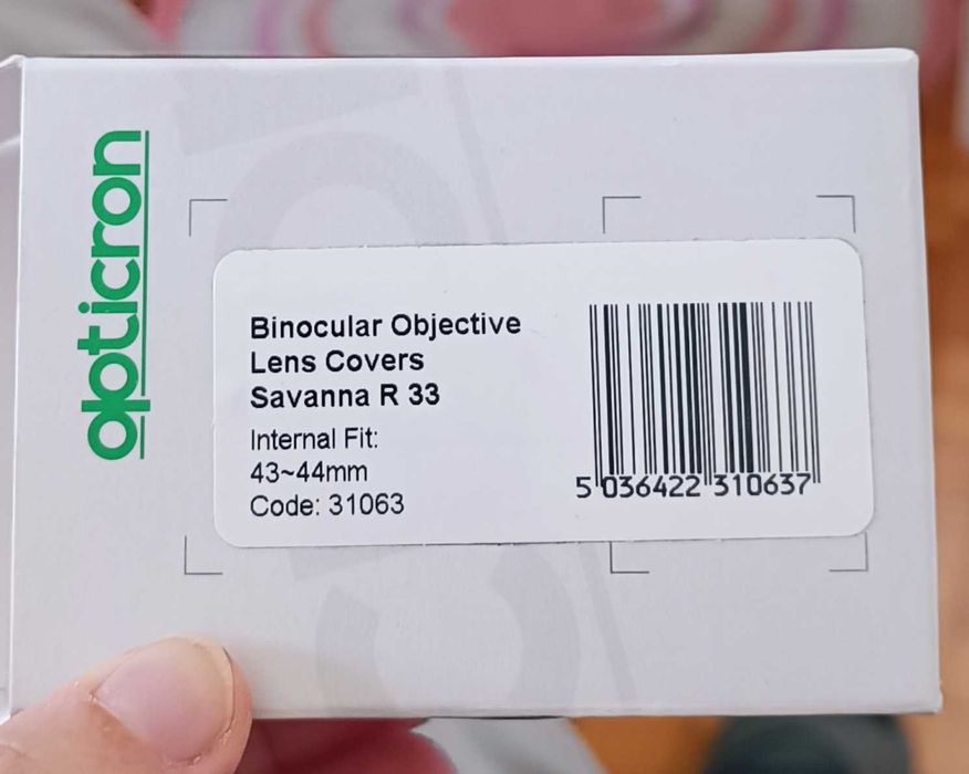 Binóculos - tampas Opticon para lentes. Nunca usadas.