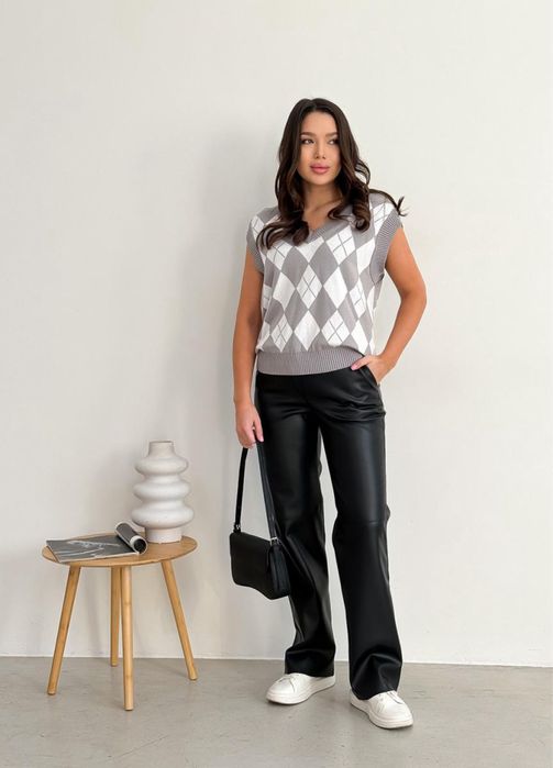 Штани шкіряні ( прямого крою)