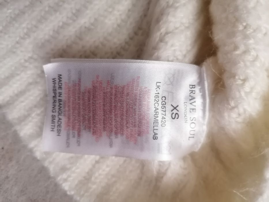 Kremowy krótki sweter Brave Soul XS