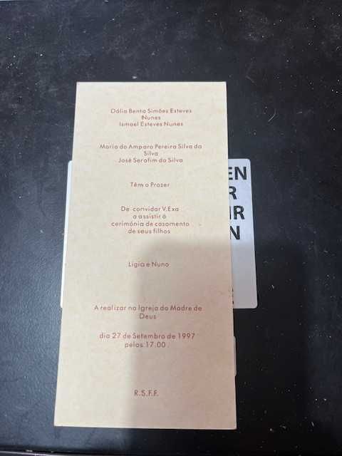 Convite de casamento