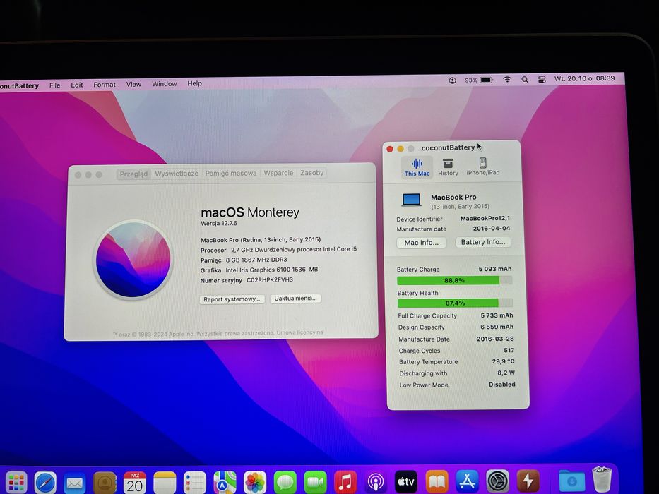 Macbook Pro 13 Early 2015 A1502 Bardzo dobry stan