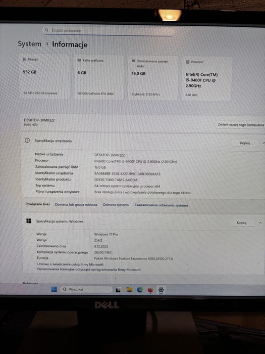 Komputer i5 16 GB RAM Rtx 2060 1TB Nvme