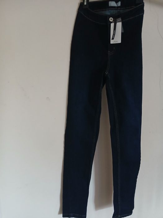 Femastage Ewa Minge granatowe jeansy rurki wysoki Stan Nowe 34/36