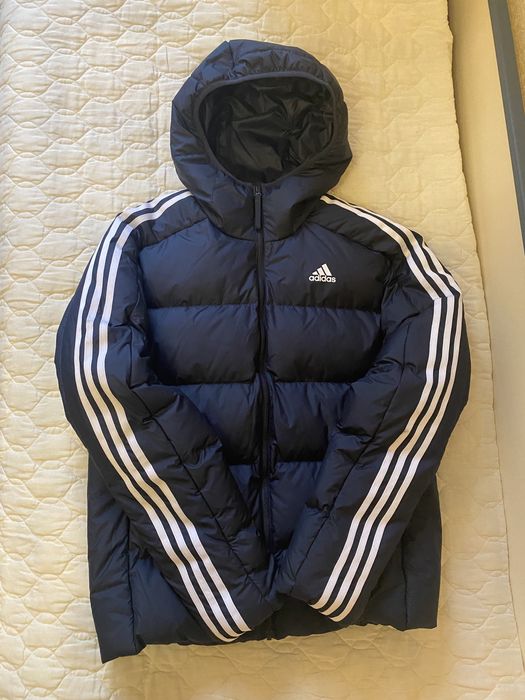 Синий пуховик Adidas