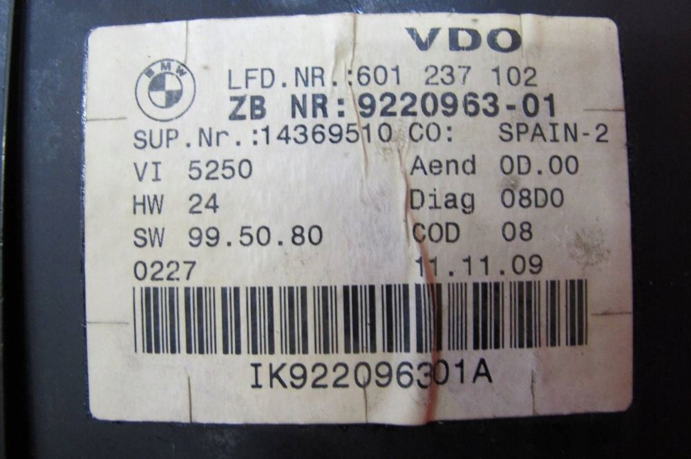 bmw 3 e90 lci 2.0 d n47d20c e84 e91 e92 licznik zegary europa 9220963