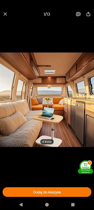 Stolik do kampera,łodzi, przyczepy kampingowej z regulowaną wysokością