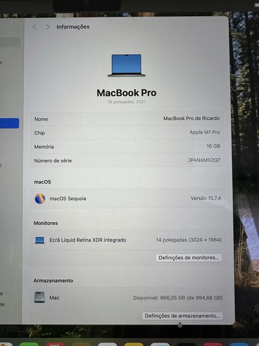 Macbook Pro 14” M1 Pro 16GB/1TB c/ Garantia