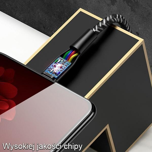 USAMS Kabel pleciony U41 microUSB 2m2A czerwony/red SJ396USB02