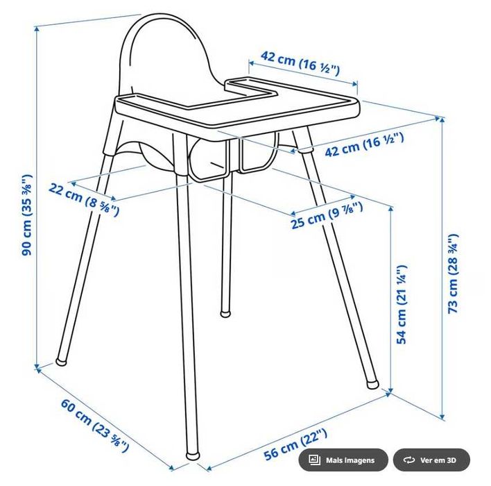 Cadeira Refeição Antilop Ikea (inclui tabuleiro)