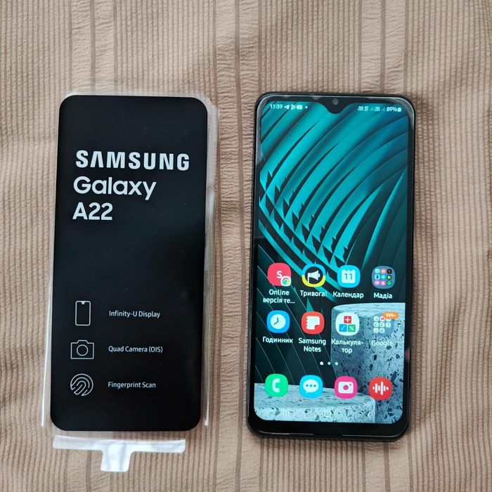 Смартфон Samsung Galaxy A22 4/64Gв в подарунок 2 чохли