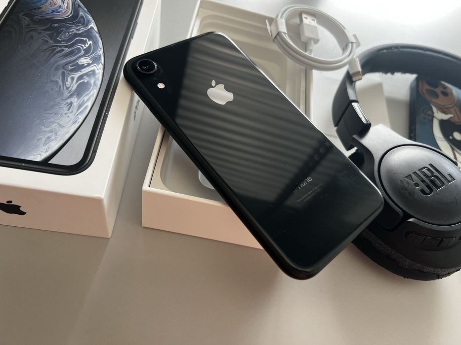 IPHONE APPLE XR Black pełny zestaw + Słuchawki JBL