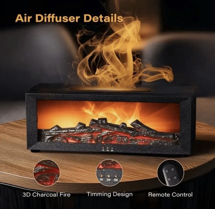 Розпродаж!!!Ароматерапевтичний зволожувач повітря у вигляді каміну