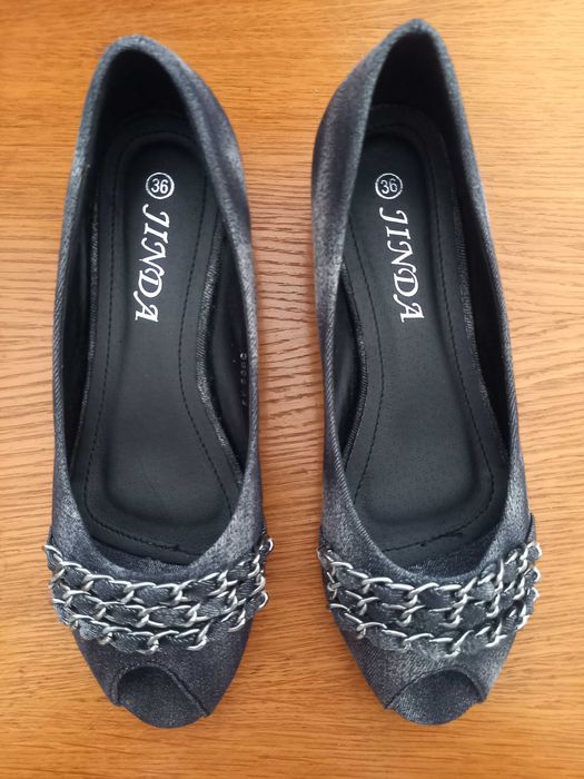 Sapatos de ganga preta/cinzenta