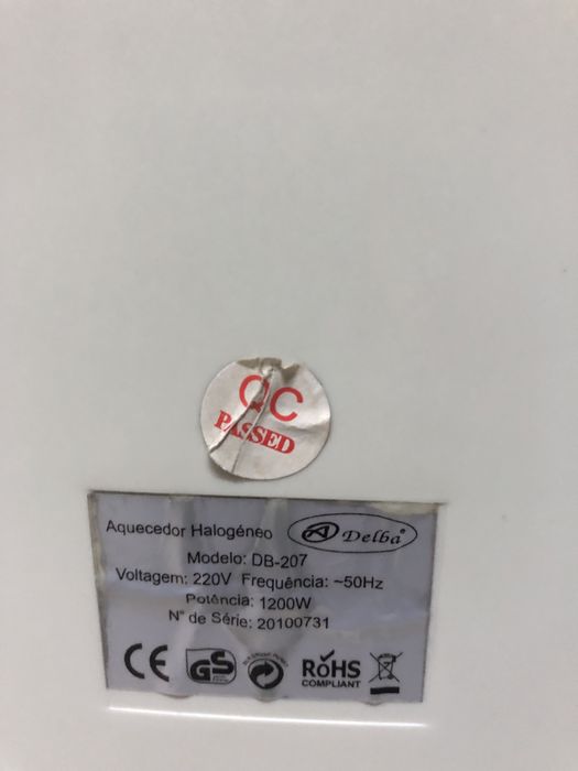 Vendo Aquecedor Halogêneo da Marca Delba com pouco uso .