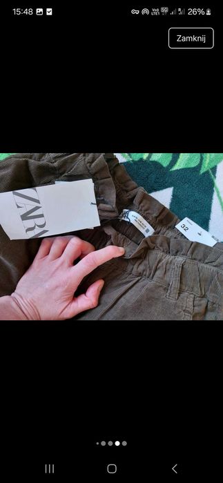 Spodnie baggy z ala zdobnego sztruksu Zara