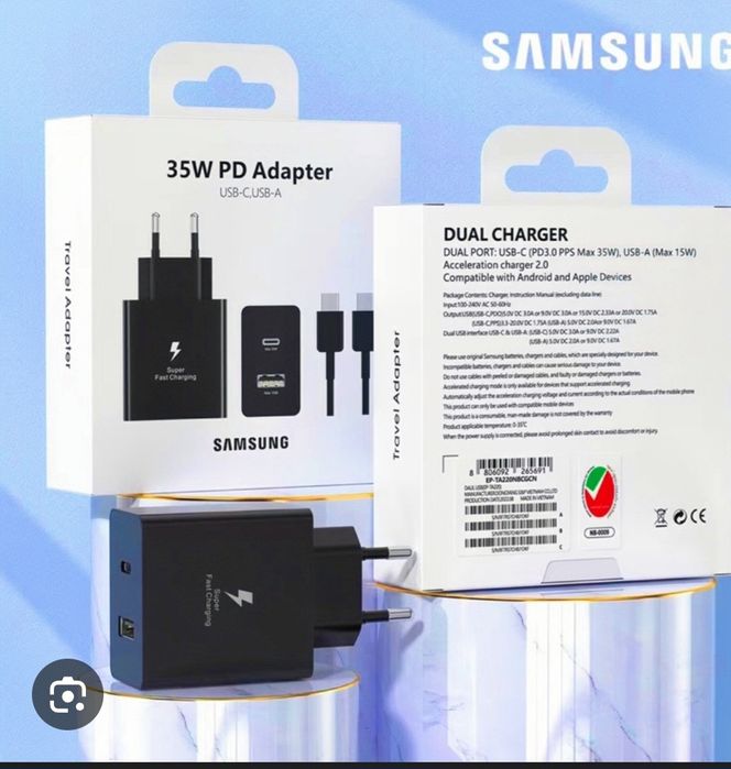 Зарядний пристрій із швидкою зарядкою Samsung 35W  USB+ USB-C