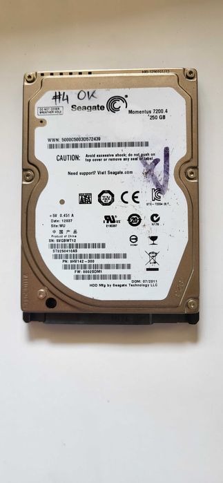 Dysk HDD Seagate 2,5" 250GB Momentus 7200.4 [002]