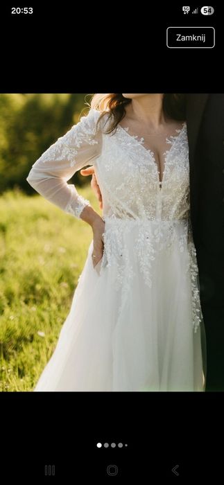 Rzeszów Suknia ślubna Anna Sposa rozmiar L, ecru z koralikami