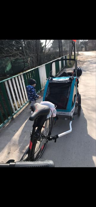 Przyczepka rowerowa 2 osobowa Qeridoo. Hamak, adapter. Zestaw.