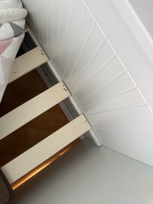 Łóżko rozkładane 80x200 160x200 białe z 2 szufladami leżanka Helmes