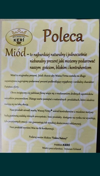 Naturalny Miód Prosto Z Pasieki