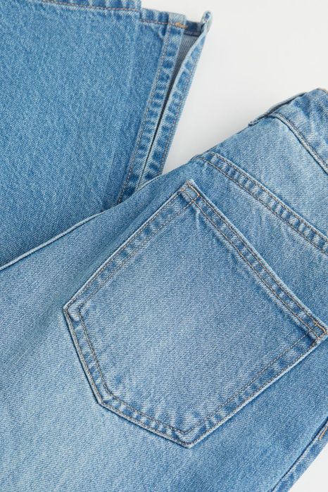 H&M 38r proste niebieskie dżinsy z rozcięciem