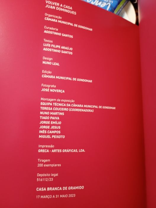 Catálogo Volver a casa-várias pinturas de Saramago-Juan Domingues-Agostinho Santos Curadoria-Casa Branca de Gramido25E-Surprise G.D.C/Caixa10EDesde2E