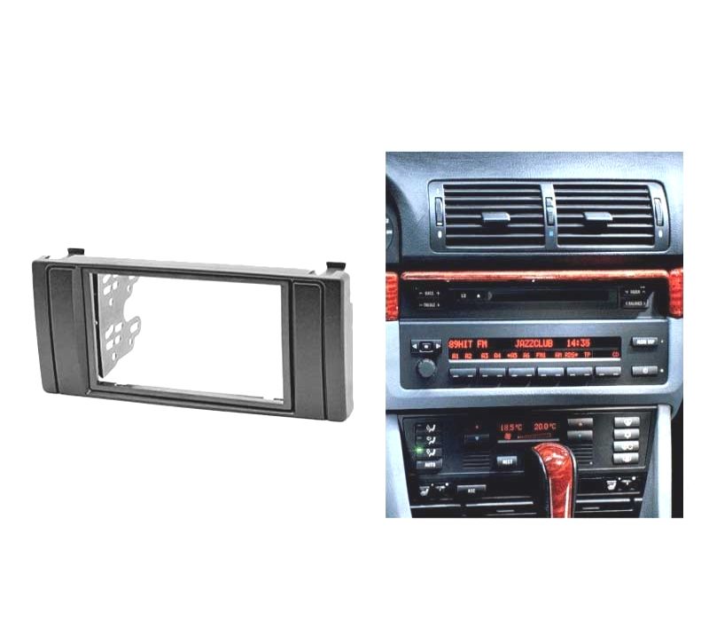 MOLDURA ADAPTADOR PRETO PARA RADIO 2-DIN BMW SERIE 5 E39 Y X5 E53