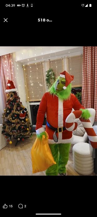 Grinch strój karnawałowy XXXL grinch grincz