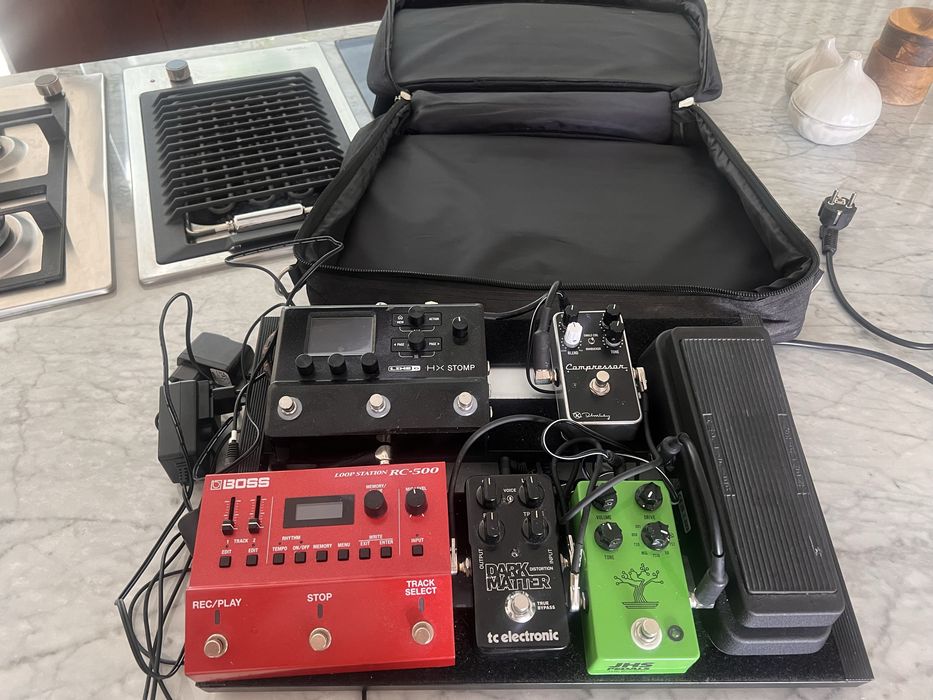 Pedalboard Completa Line 6 HX Stomp + Boss RC-500 + JHS Bonsai + Keeley