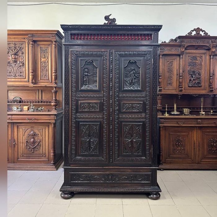 Антикварна шафа дуб шкаф сервант 3381